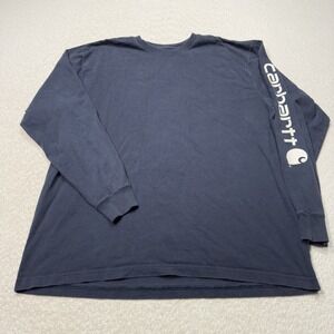 Carhartt Mens Shirt Graphic Spellout Long Sleeve TK0231-M Blue Loose Fit Sz XL